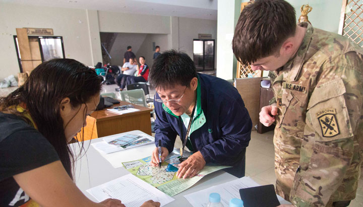 International agencies coordinated ground relief efforts after Typhoon Haiyan/Yolanda, Republic of the Philippines, November 2013; remote online mapping events supported the work. Photo by U.S. Army, SPC Andrew Robertson.